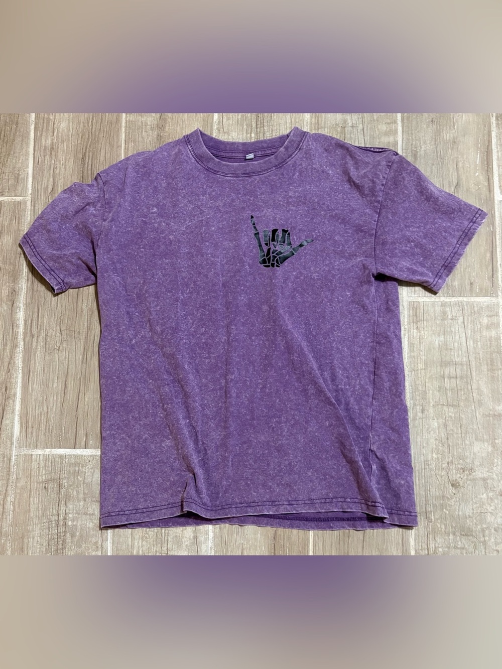 Men's Purple Short-Sleeve Graphic Crewneck Tee